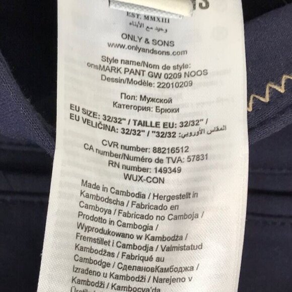 Only & Sons Men's 32 x 32 Onsmark Dress Pants Navy Blue Career Business - Picture 6 of 8